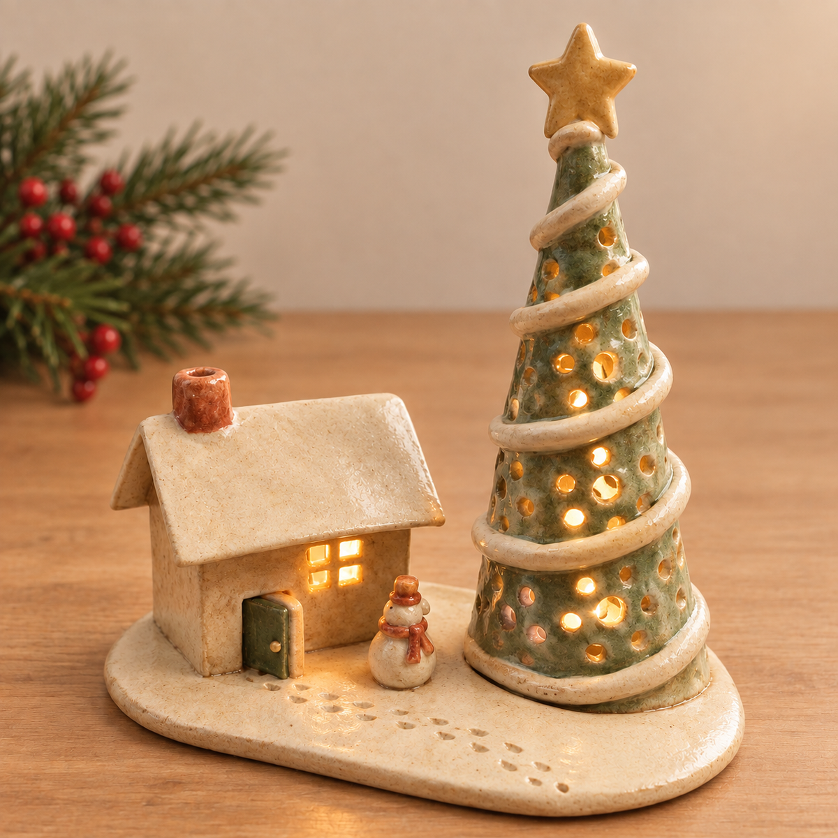November Christmas tealight scene workshop