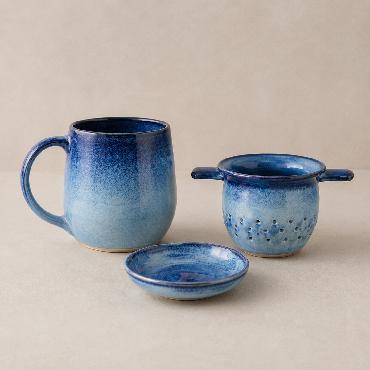 July handbuilt tea mug set & strainer workshop