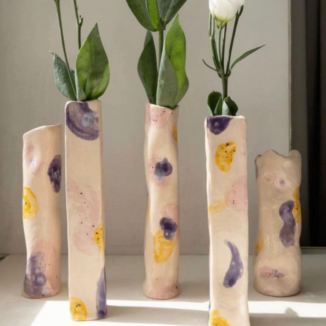 April tall bud vase workshop