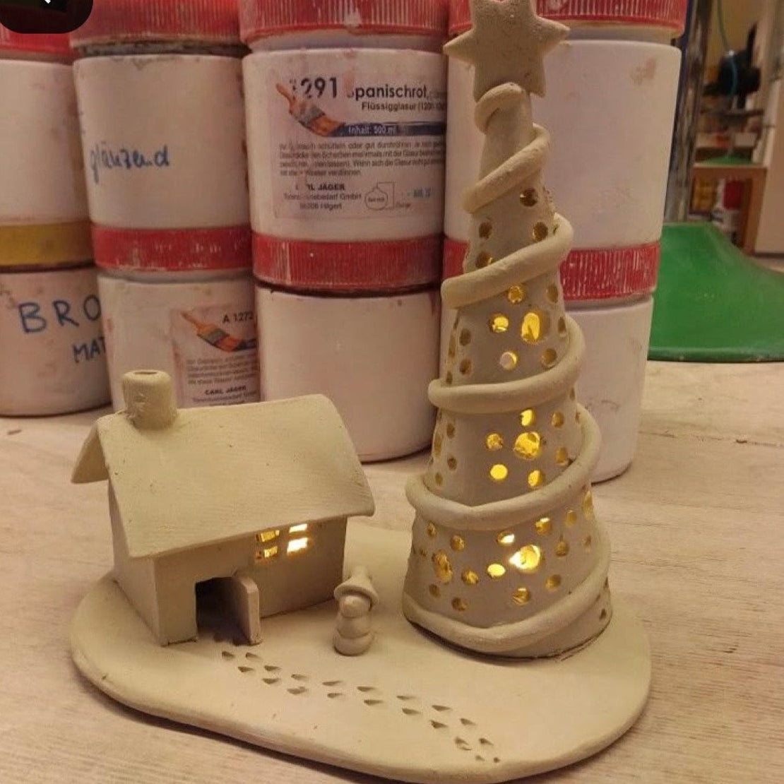 November Christmas tealight scene workshop
