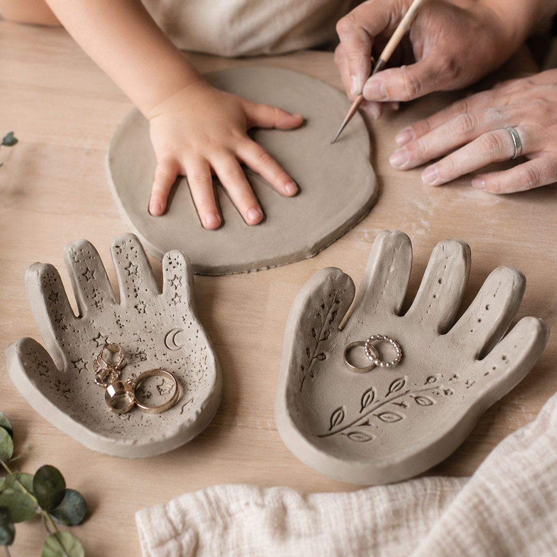 July Parents and Kids workshop - Handprint Jewelry Dish (Sculpting and Painting Days)