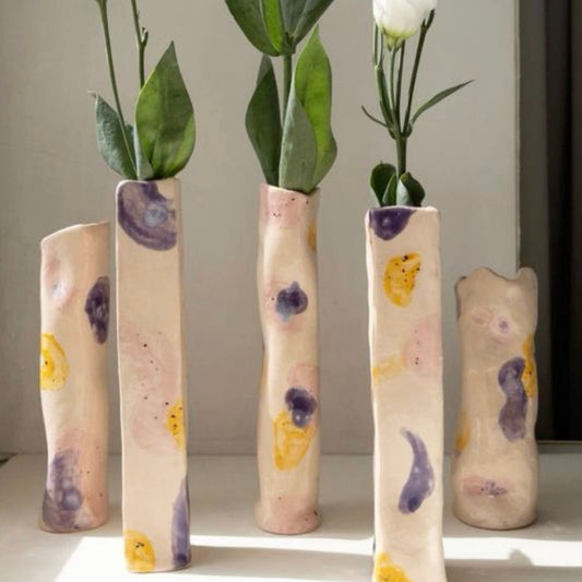 April tall bud vase workshop