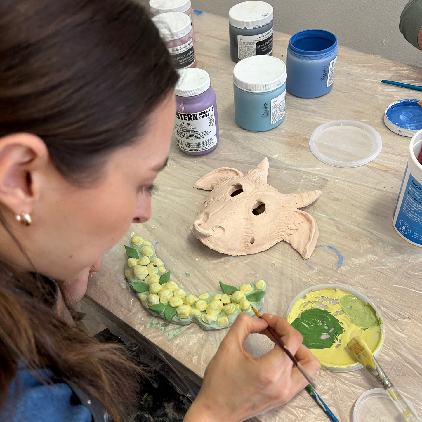 April wall hanging mask workshop